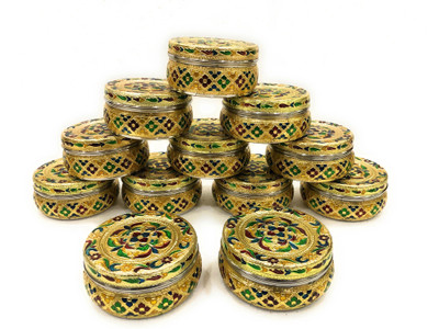 NAVRANG Steel Utility Container  - 250 ml(Pack of 12, Gold)