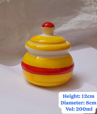 THE CURIOUS Ceramic Pickle Jar  - 200 ml(Yellow)