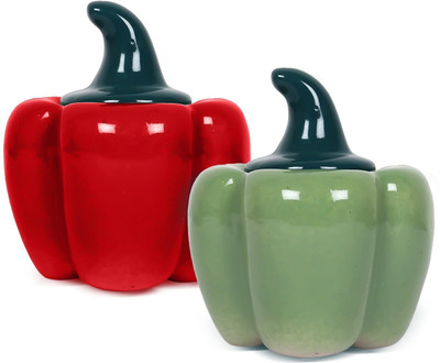 GleamSun Ceramic Pickle Jar  - 500 ml(Pack of 2, Multicolor)