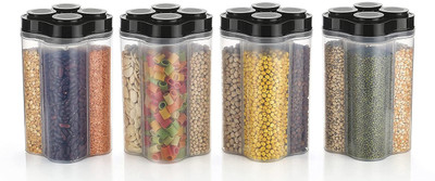 Sorath Plastic Grocery Container  - 2500 ml(Pack of 4, Black)