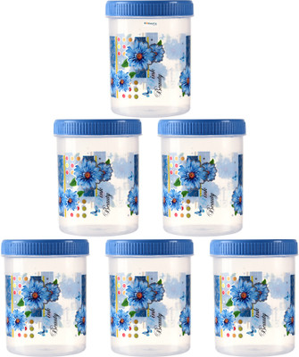 HOMESTIC by Kuber Industries Plastic Utility Container  - 500 ml(Pack of 6, Blue)