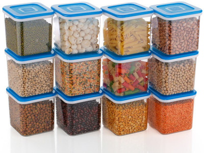Analog Kitchenware Plastic Grocery Container  - 500 ml(Pack of 12, Blue)