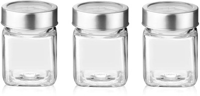 Homies Glass Utility Container  - 180 ml(Pack of 3, Clear)