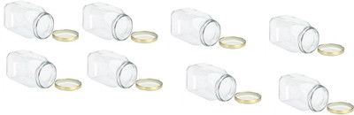 AFAST Glass Grocery Container  - 400 ml(Pack of 8, Clear)