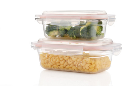 Somnath India Plastic Grocery Container  - 1200 ml, 1800 ml(Pack of 2, White)