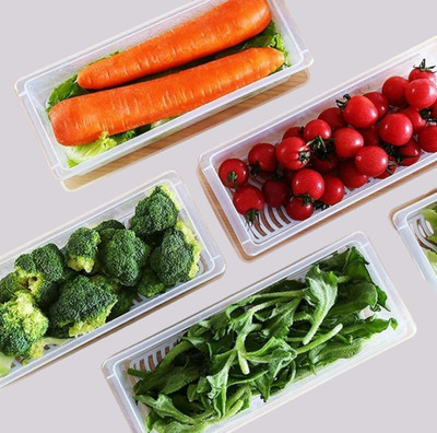 KHISKOLI Plastic Fridge Container  - 1500 ml(Pack of 4, White)