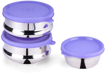 Oliveware Steel Utility Container  - 900 ml(Pack of 4, Violet)