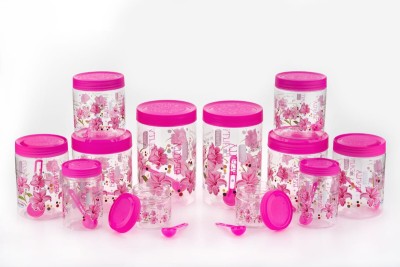 HKM Plastic Grocery Container  - 1000 ml(Pack of 12, Multicolor)