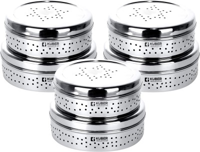 KUBER INDUSTRIES Stainless Steel Utility Container  - 600 ml, 900 ml(Pack of 6, Silver)