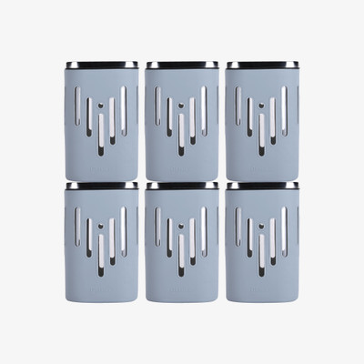 GLASAFE Glass Utility Container  - 1200 ml(Pack of 8, Grey)
