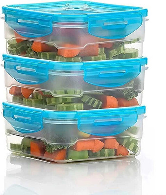 R V TRADING Plastic Grocery Container  - 800 ml(Pack of 3, Blue)