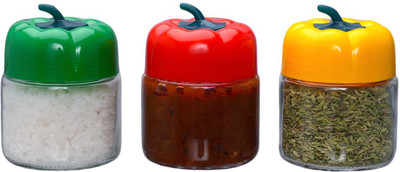 zelovi Glass Grocery Container  - 275 ml(Pack of 3, Multicolor)