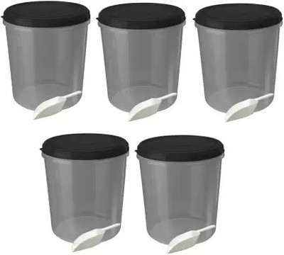 NEELESHWARI Plastic Utility Container  - 10000 ml(Pack of 5, Black)