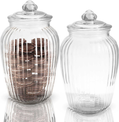 Pure Source India Glass Utility Container  - 2 L(Pack of 2, Clear)