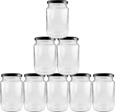 Skyper Glass Grocery Container  - 400 ml(Pack of 8, Clear)