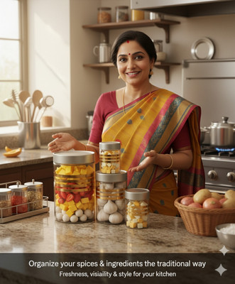 DYK Plastic Utility Container  - 1200 ml, 650 ml, 350 ml, 250 ml(Pack of 16, Silver)