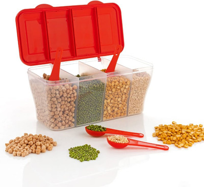 KLARIS Plastic Grocery Container  - 1800 ml(Red)