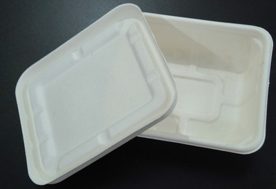 Vissage Sugarcane Bagasse Utility Container  - 750 ml(Pack of 10, White)