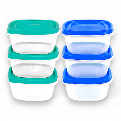 Toriiva Plastic Utility Container  - 1200 ml(Pack of 6, Green, Blue)
