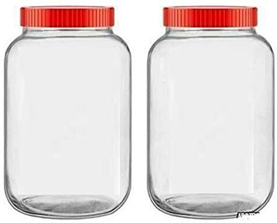 VERPHX Glass Grocery Container  - 1500 ml(Pack of 2, Clear)