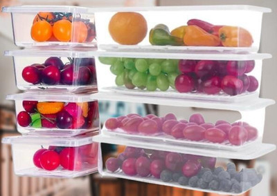 MAXIITOOLII Plastic Fridge Container  - 1500 ml(Pack of 6, Clear)