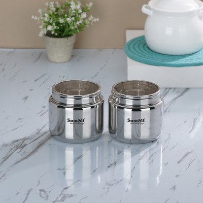 Sumeet Stainless Steel Utility Container  - 800 ml(Pack of 2, Silver)