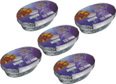 Freshee Aluminium Utility Container  - 600 ml(Pack of 5, Silver)