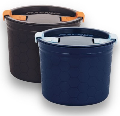 Magnus Steel, Plastic Utility Container  - 450 ml(Pack of 2, Black, Blue)