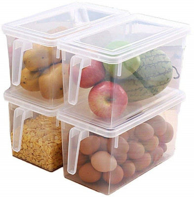 FINWARE Plastic Fridge Container  - 3 L(Pack of 4, Clear)