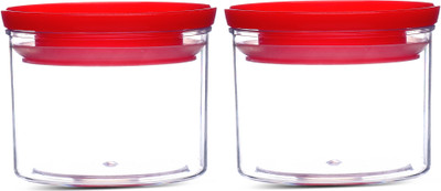 Home-pro Plastic Grocery Container  - 500 ml(Pack of 2, Red)