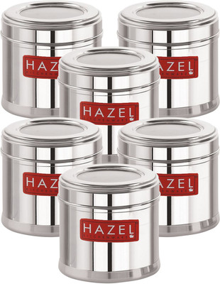 HAZEL Stainless Steel Utility Container  - 500 ml(Pack of 6, Silver)