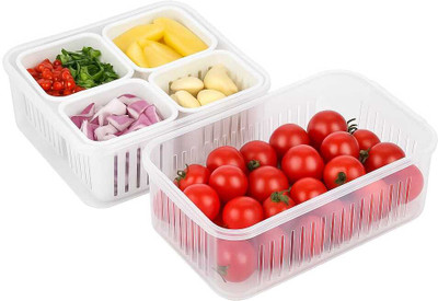 Kitcheria Plastic Fridge Container  - 2300 ml(Transparent)