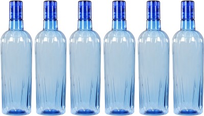 Pearlpet Onyx BPA-free Plastic Water Bottle , Fridge Bottle 1 Litre 1000 ml Bottle(Pack of 6, Blue, Plastic)