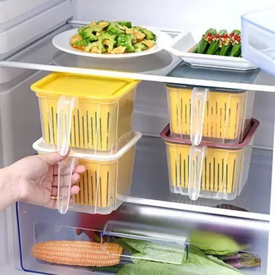 SIDDIVINAYAK CREATION Plastic Fridge Container  - 1600 ml(Pack of 2, White)