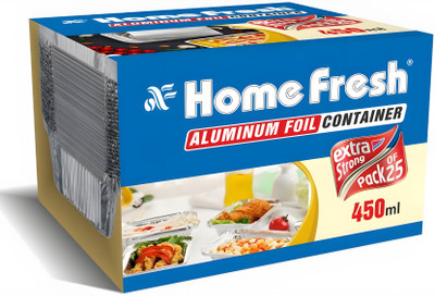 HOMEFRESH Aluminium Grocery Container  - 450 ml(Pack of 25, Silver)