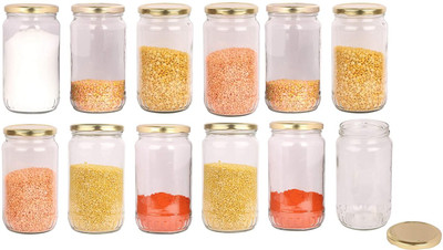 Pure Source India Glass Utility Container  - 800 g(Pack of 12, Clear)