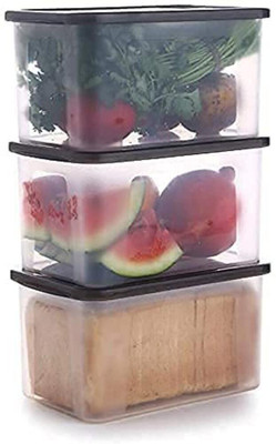 KDZONE Plastic Grocery Container  - 2000 ml(Pack of 3, Clear)