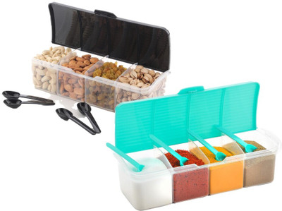 COLOSSAL Plastic Fridge Container  - 1750 ml(Pack of 2, Green, Black)