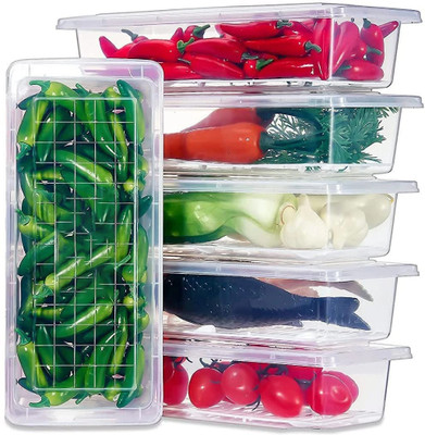 koktailkitchen Plastic Fridge Container  - 1500 ml(Pack of 5, Clear)