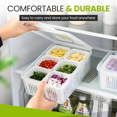 STARDOT Plastic Fridge Container  - 2200 ml(Pack of 2, White)