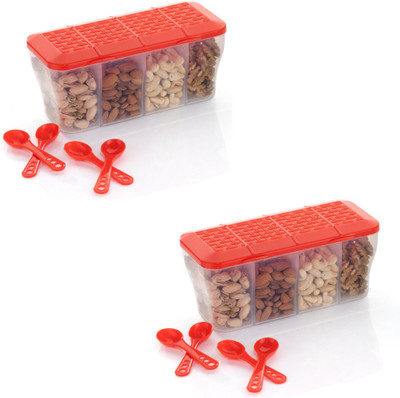 MAXIITOOLII Plastic Grocery Container  - 800 ml(Pack of 2, Red)