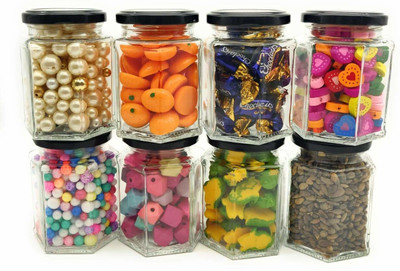 KEITSI Glass Grocery Container  - 250 ml(Pack of 8, Clear)