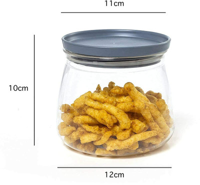 azzote Plastic Grocery Container  - 900 ml(Pack of 6, Grey)