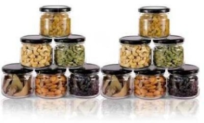 SKWAION Glass Grocery Container  - 350(Pack of 12, Black)