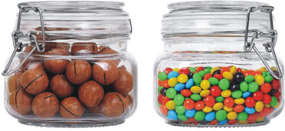 GOOD TO GREAT CREATION Glass Grocery Container  - 500 ml(Pack of 2, Clear)