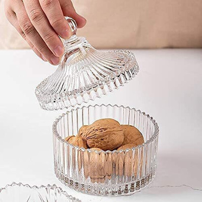 Prachi Glass Cookie Jar  - 500 ml(Clear)