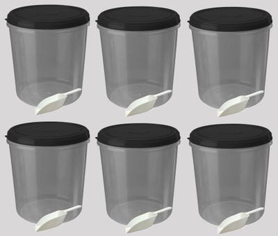 Randal Plastic Grocery Container  - 10000 ml(Pack of 6, Black)