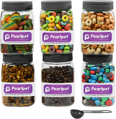 Pearlpet Plastic Utility Container  - 400 ml(Pack of 6, Black)