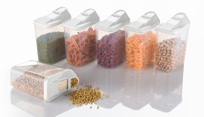 EagleWell Plastic Grocery Container  - 1100 ml(Pack of 6, Clear)