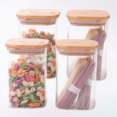 The Better Home Glass Utility Container  - 600 ml(Pack of 4, Clear)